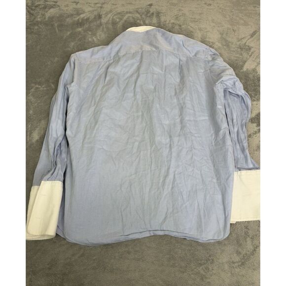 Ermenegildo Zegna Long Sleeve Button Down Shirt Men's Size Large Blue - Picture 2 of 10